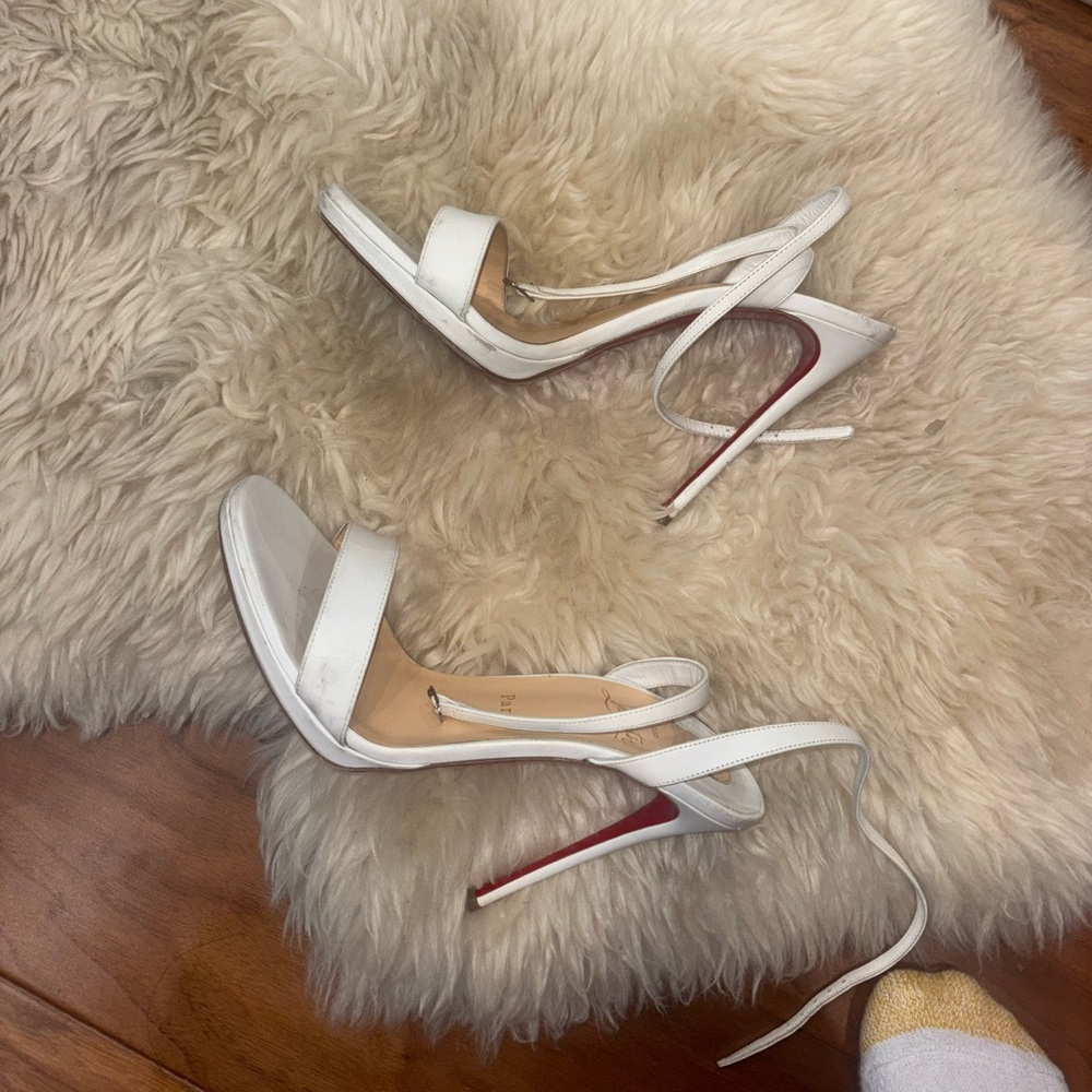 Christian Louboutin White Stiletto Heels